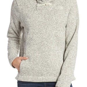 Womens The North Face Gray Toggle Hooded Cresent Fleece Pullover Medium